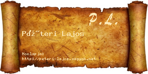 Péteri Lajos névjegykártya