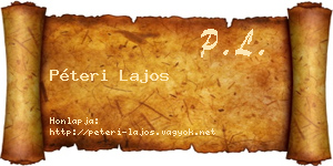 Péteri Lajos névjegykártya